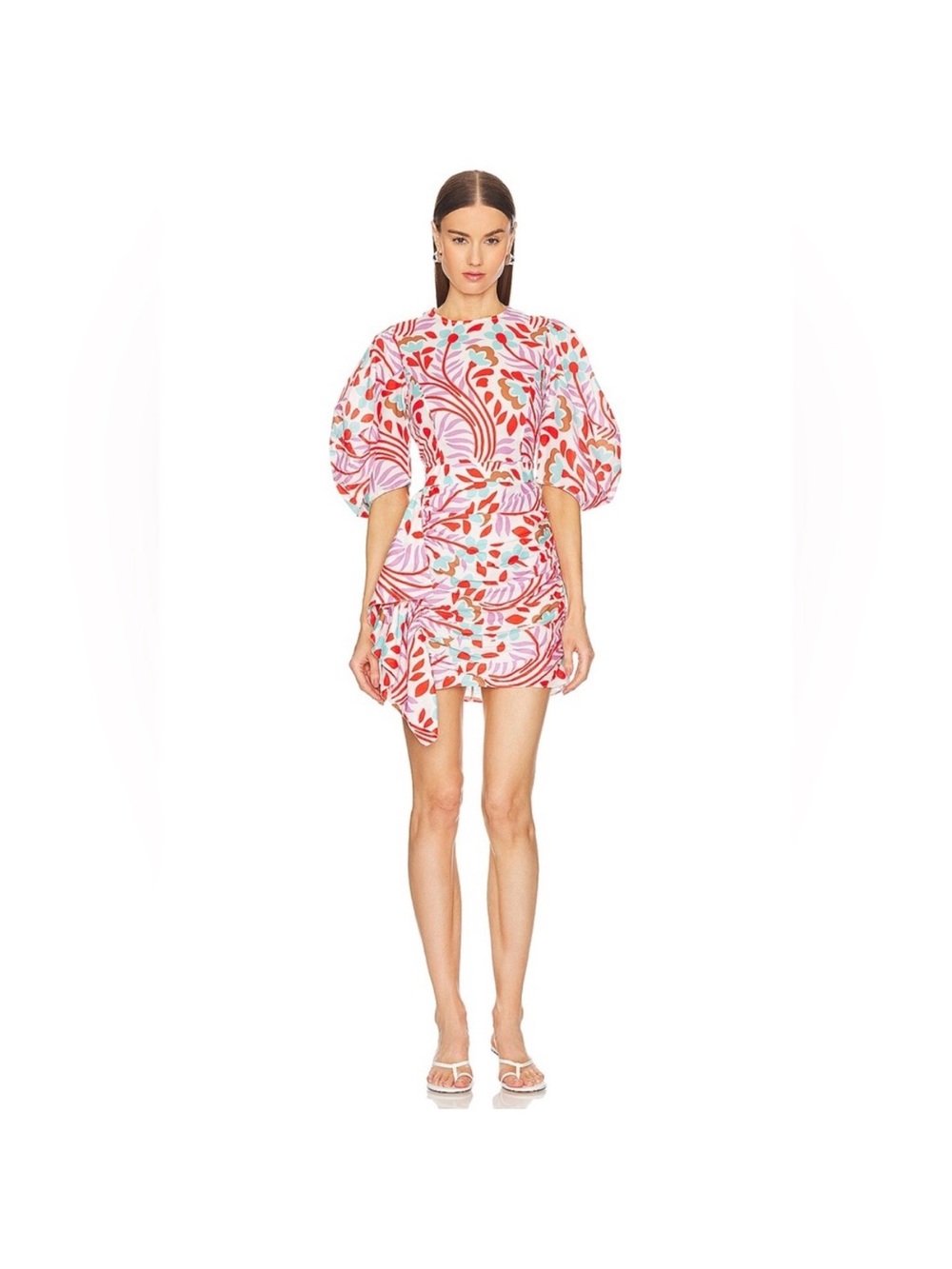 RHODE Pia Mini Dress Lago Vine Pink Red Floral 4 NWOT - Picture 2 of 16